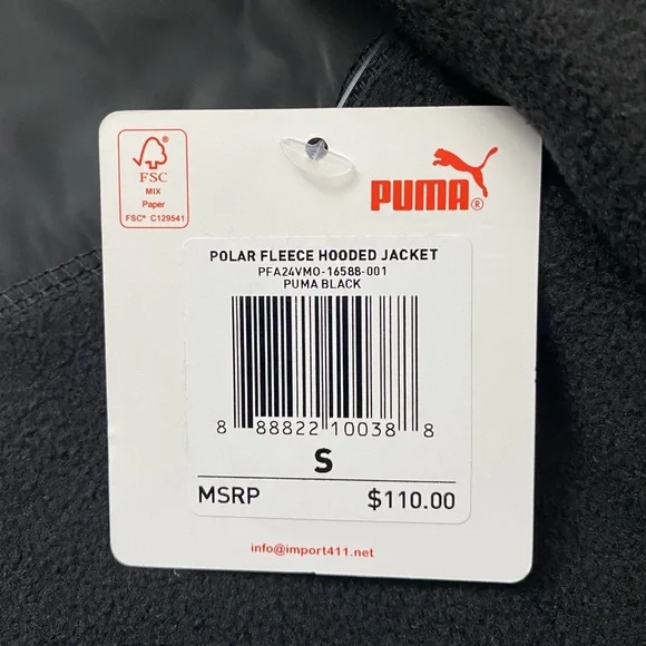 PUMA | Fleece Jacket Polar Hooded Zip-up Small - Picture 5 of 11